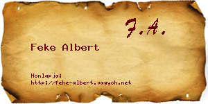 Feke Albert névjegykártya