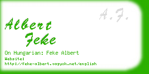 albert feke business card